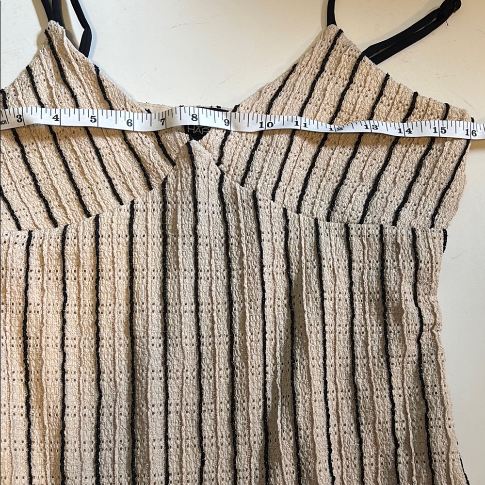 Rosie Harlow Maxi Dress Spaghetti Straps Tan Black Ribbed Sleeveless Beachy Boho - Picture 10 of 16
